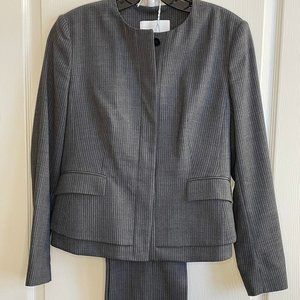 Women's Pant Suit Slim-Leg Grey Striped